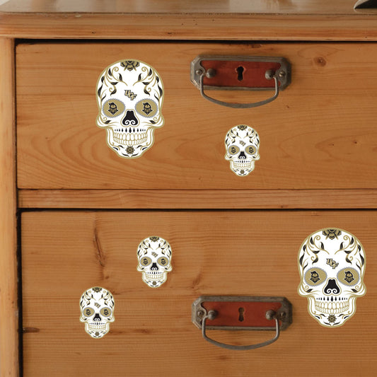 UCF Knights - 5 Sugar Skull Logo Minis (Mixed Sizes) - Official NCAA - Reusable Vinyl Decals