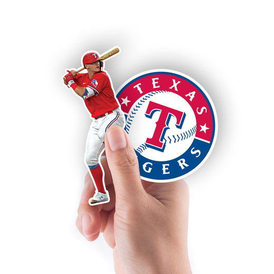 Josh Jung - 5 Minis (Mixed Sizes) - Official MLB - Texas Rangers - Reusable Vinyl Decals