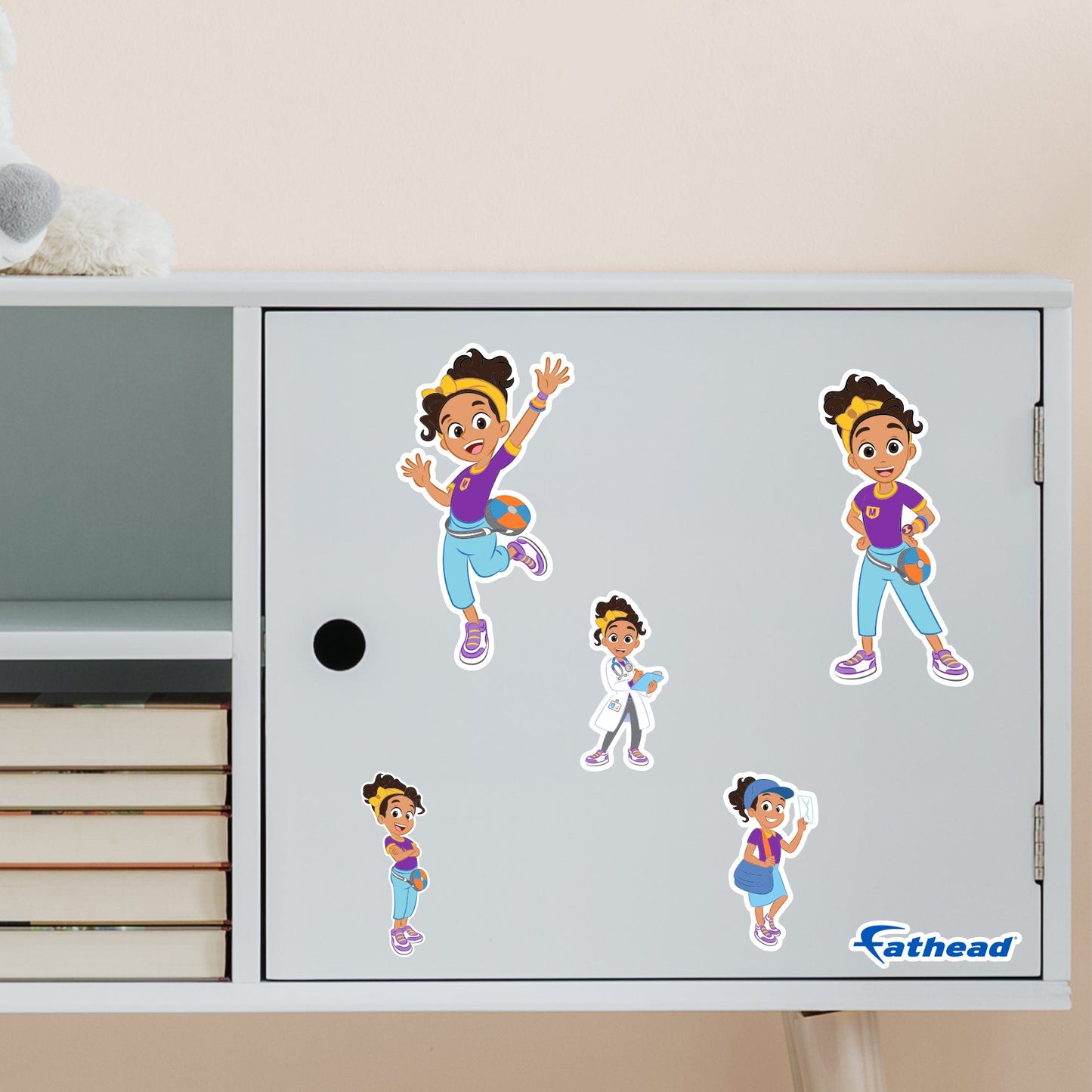 Meekah - 5 Character Minis (Mixed Sizes) - Official Blippi - Reusable Vinyl Decals