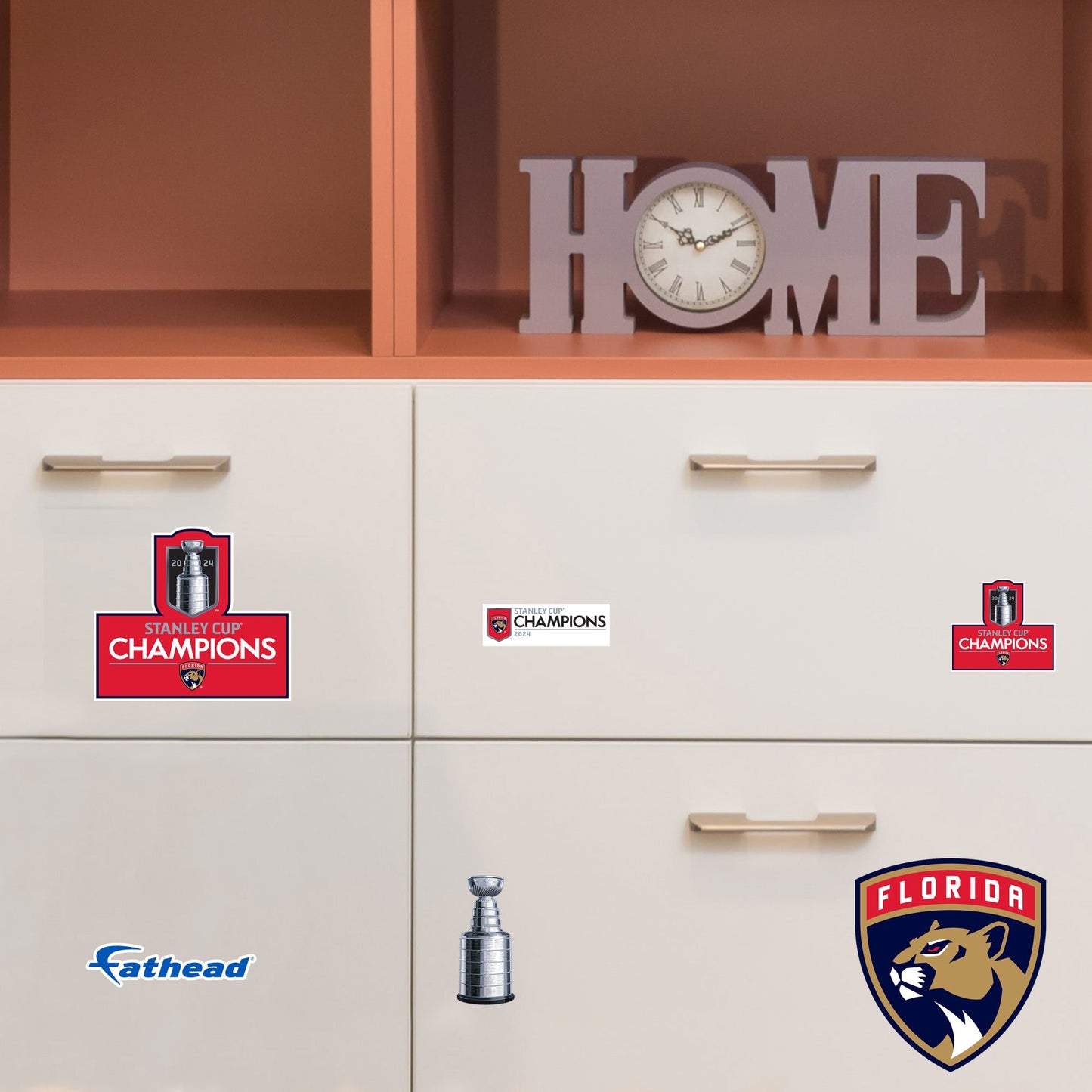 Florida Panthers - 5 Logo Minis (Mixed Sizes) - Official NHL - 2024 Stanley Cup Champions - Reusable Vinyl Decals