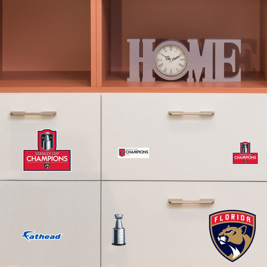 Florida Panthers - 5 Logo Minis (Mixed Sizes) - Official NHL - 2024 Stanley Cup Champions - Reusable Vinyl Decals