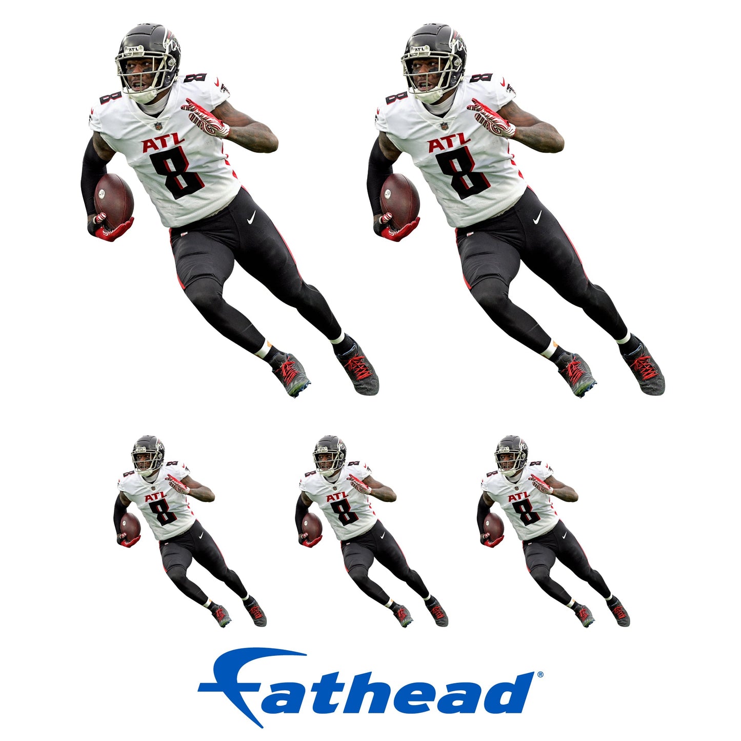 Kyle Pitts - 5 Minis (Mixed Sizes) - Official NFL - Atlanta Falcons - Reusable Vinyl Decals