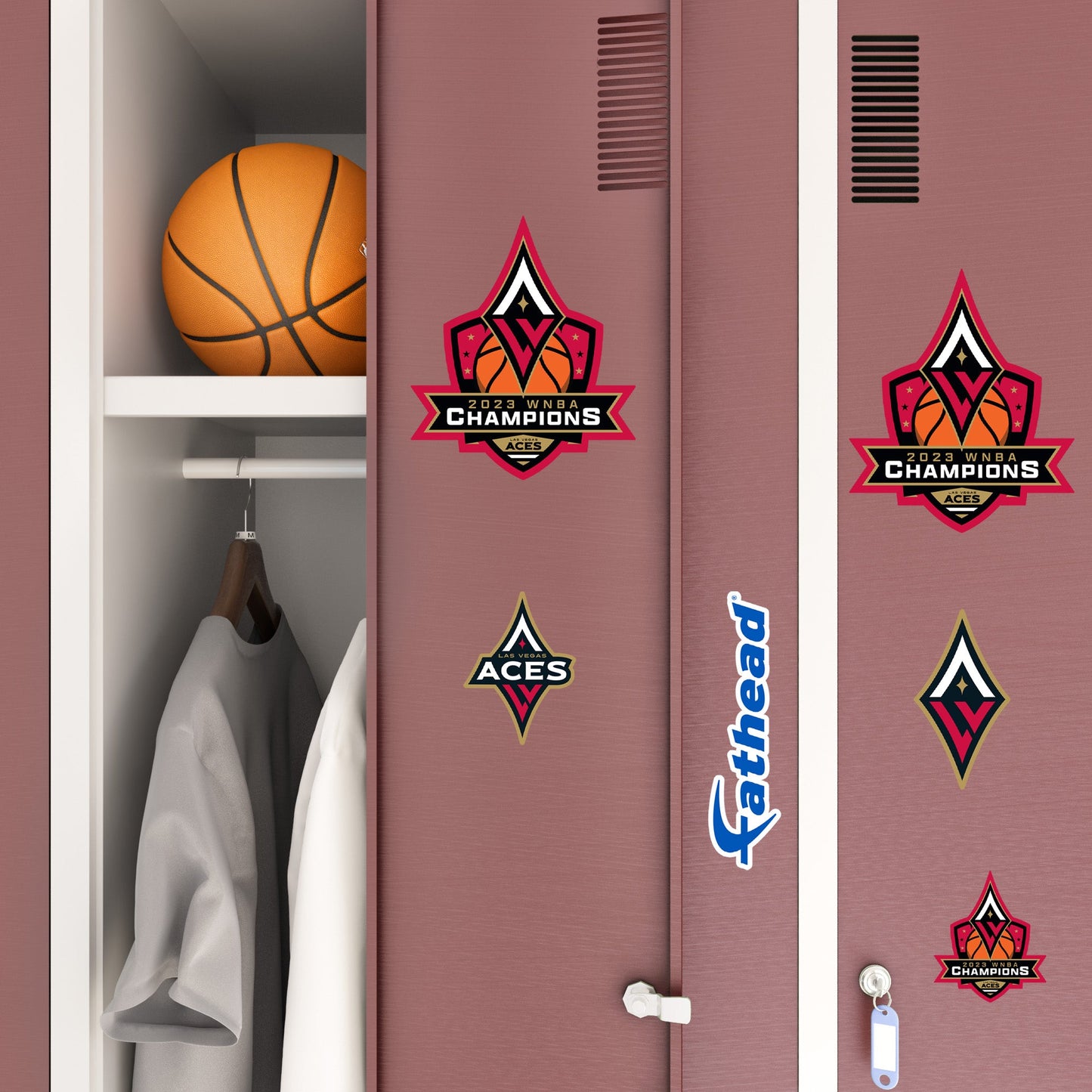 Las Vegas Aces - 5 Logo Minis (Mixed Sizes) - Official WNBA - 2023 Champions - Reusable Vinyl Decals