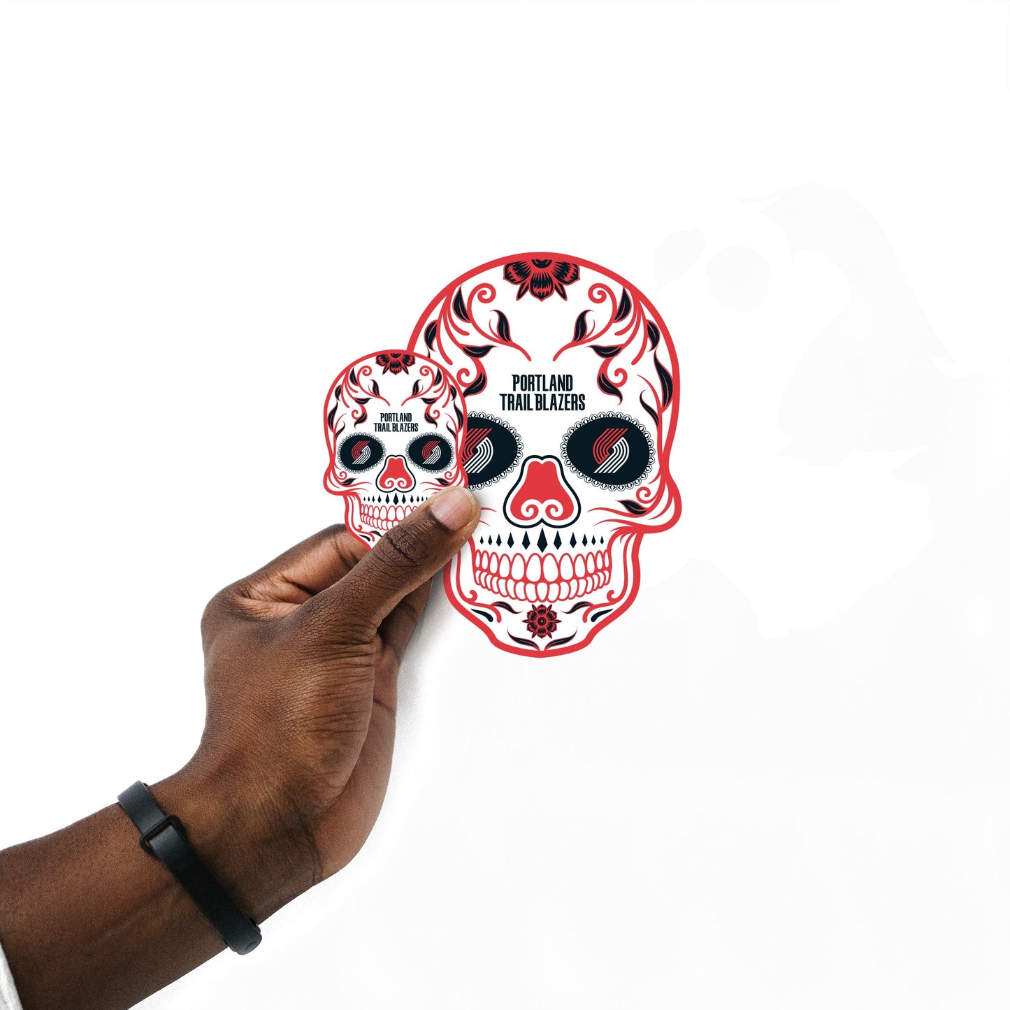 Portland Trail Blazers - 5 Sugar Skull Logo Minis (Mixed Sizes) - Official NBA - Reusable Vinyl Decals