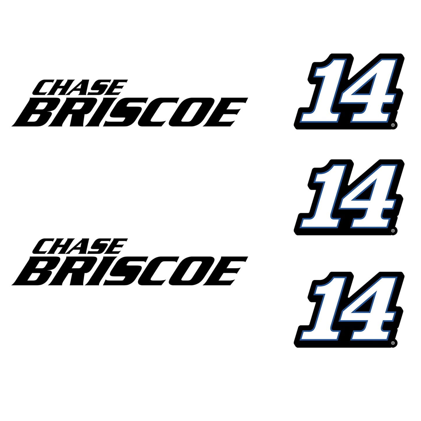 Chase Briscoe - 5 Logo Minis (Mixed Sizes) - Official NASCAR - Reusable Vinyl Decals